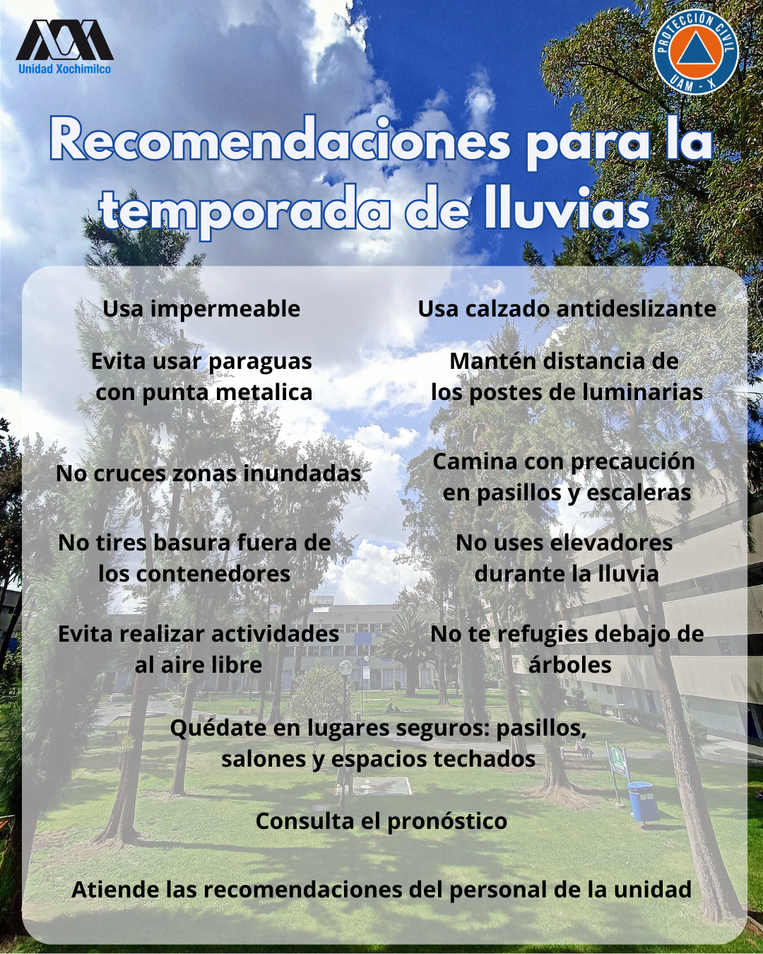 Recomendaciones para la temporada de lluvias – UAM Xochimilco